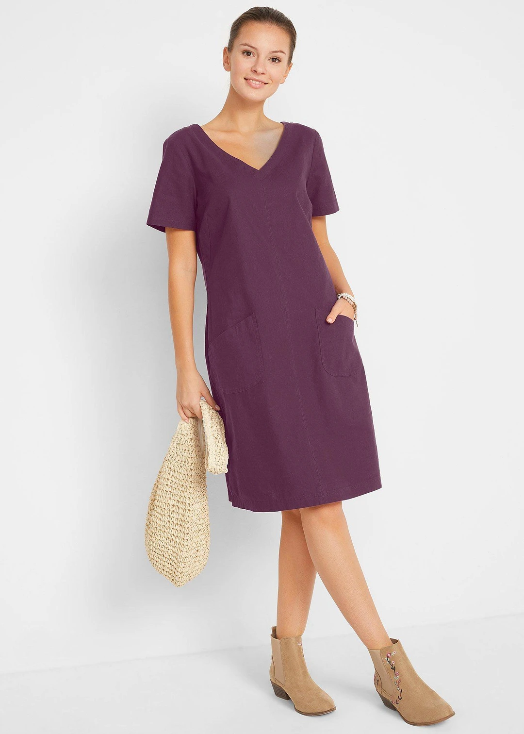 Robe courte en lin majoritaire - 2