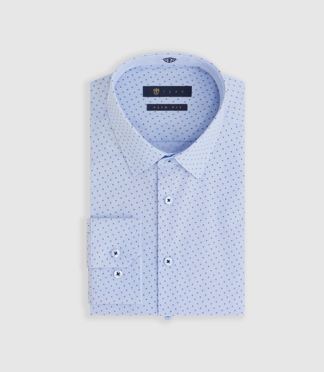 IZAC - Chemise imprimée micro motif bleu ciel ''Micki''