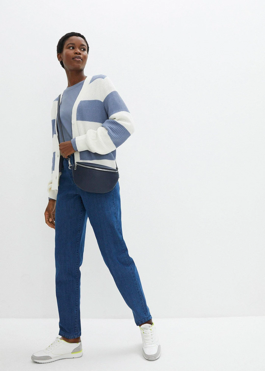 Jean mom taille haute, extensible - 2