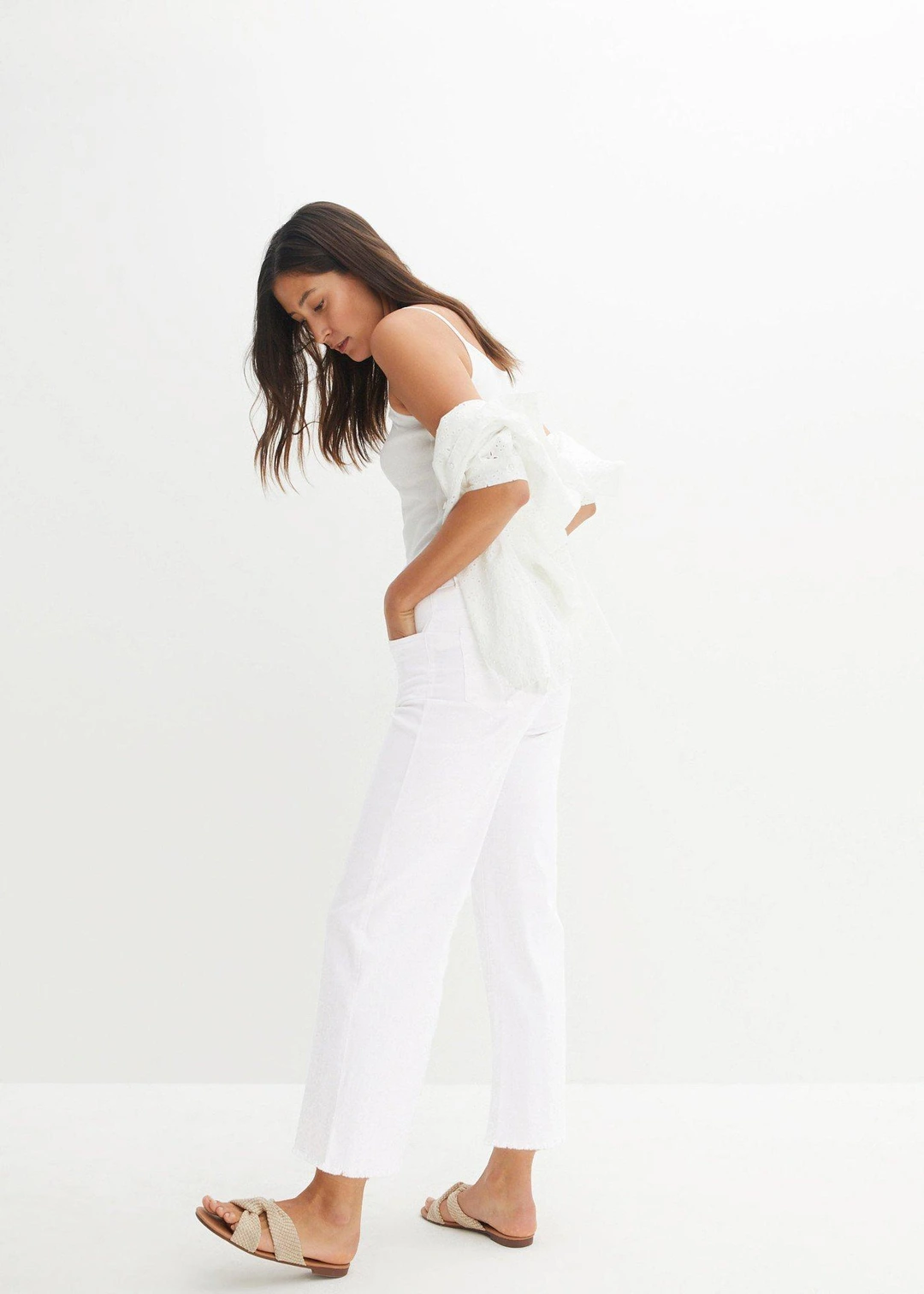 Jean large 7/8 extensible - 2