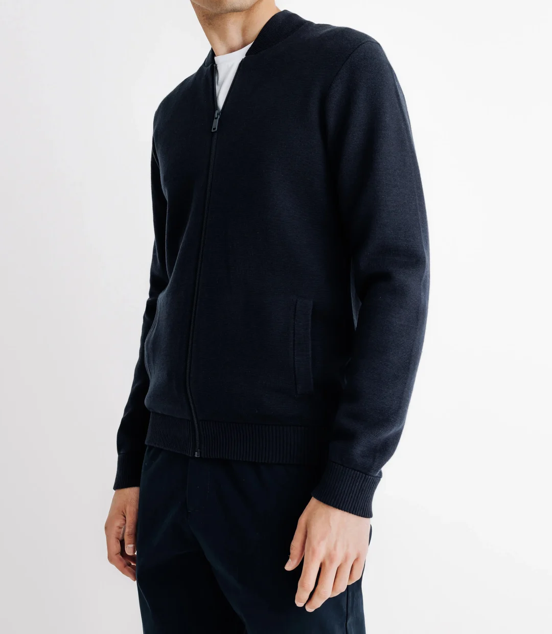 IZAC - Pull cardigan zippé marine