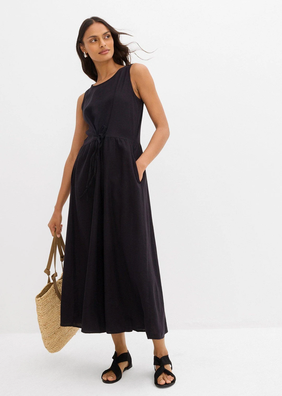 Robe longue en léger mélange de lin et viscose - 2