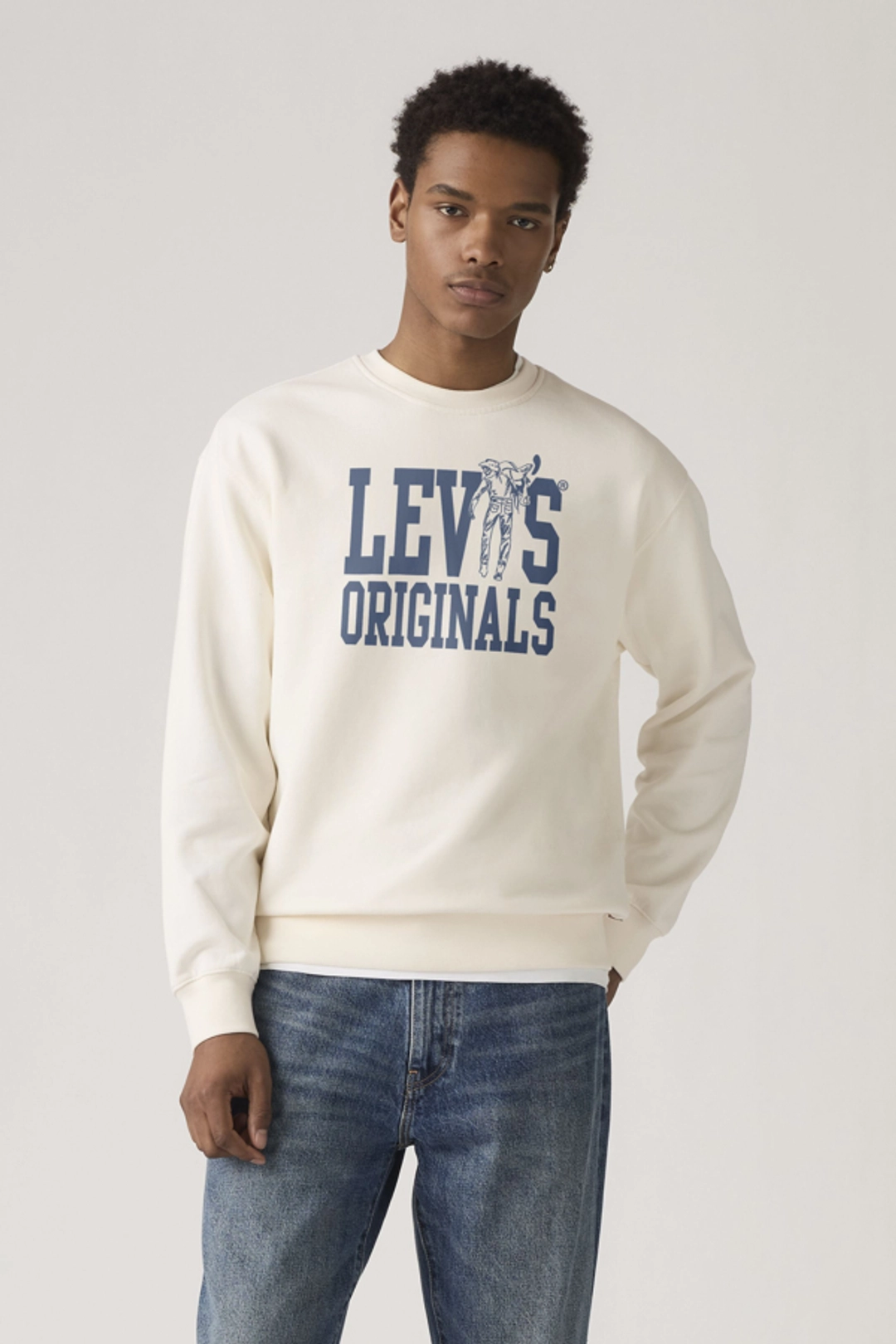 Levi's Sweat Shirt Col Rond Graphique Relaxed - Homme - Gris / Light Heather Grey - XL