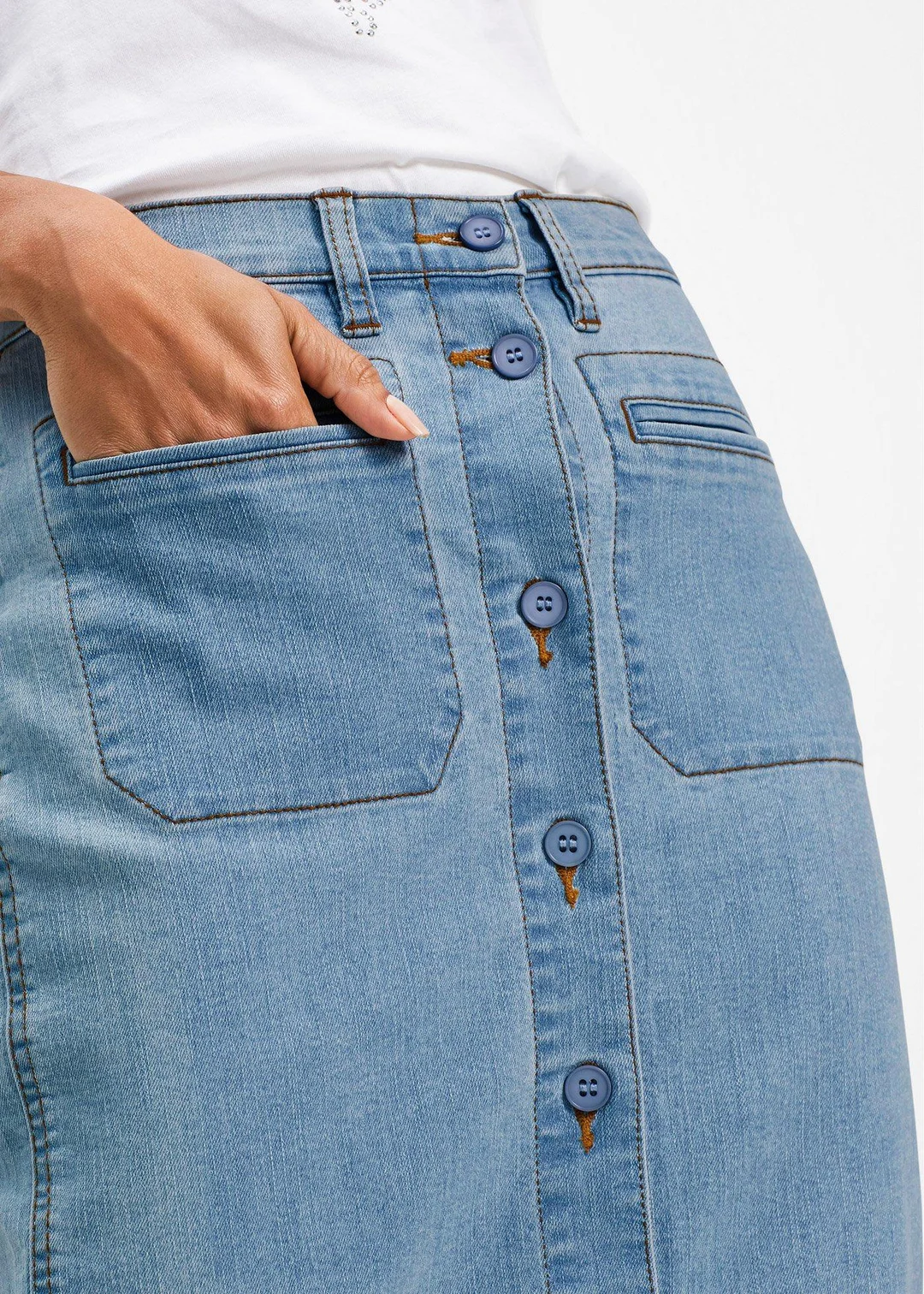 Jupe en jean à boutons