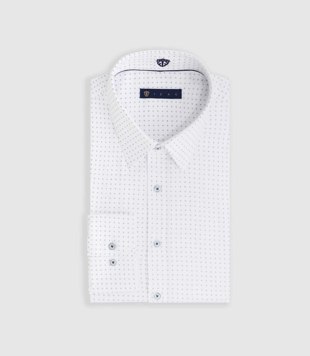 IZAC - Chemise imprimée micro motifs blanc ''Mathew''