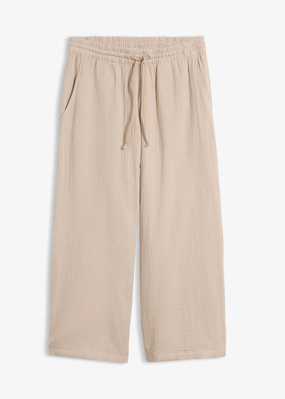 Pantalon palazzo léger en gaze de coton