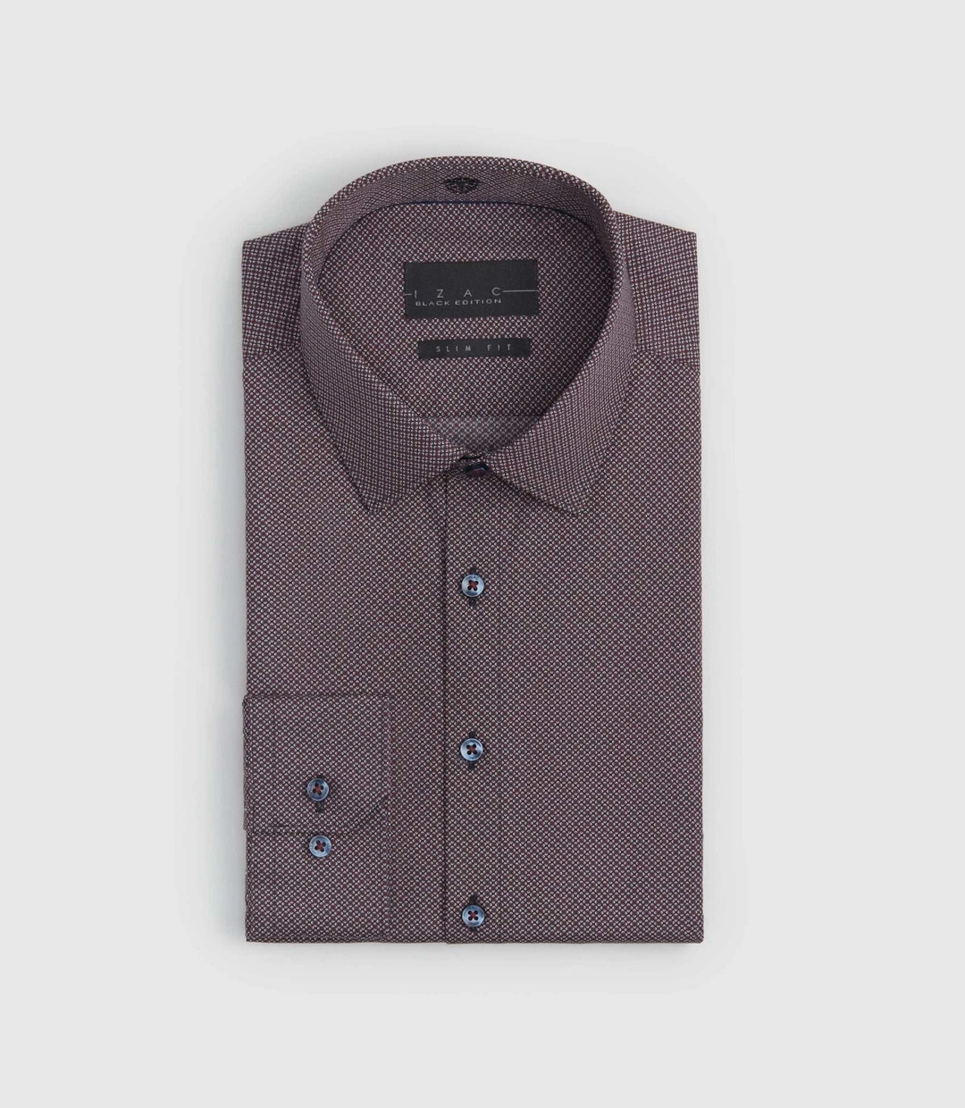 IZAC - Chemise micro motifs bordeaux ''Samba''