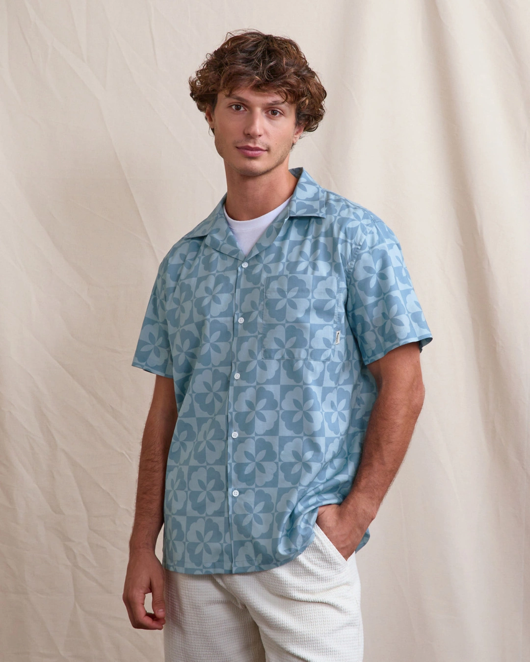 Chemise manches courtes rose grisé viscose - PAIOLIVE