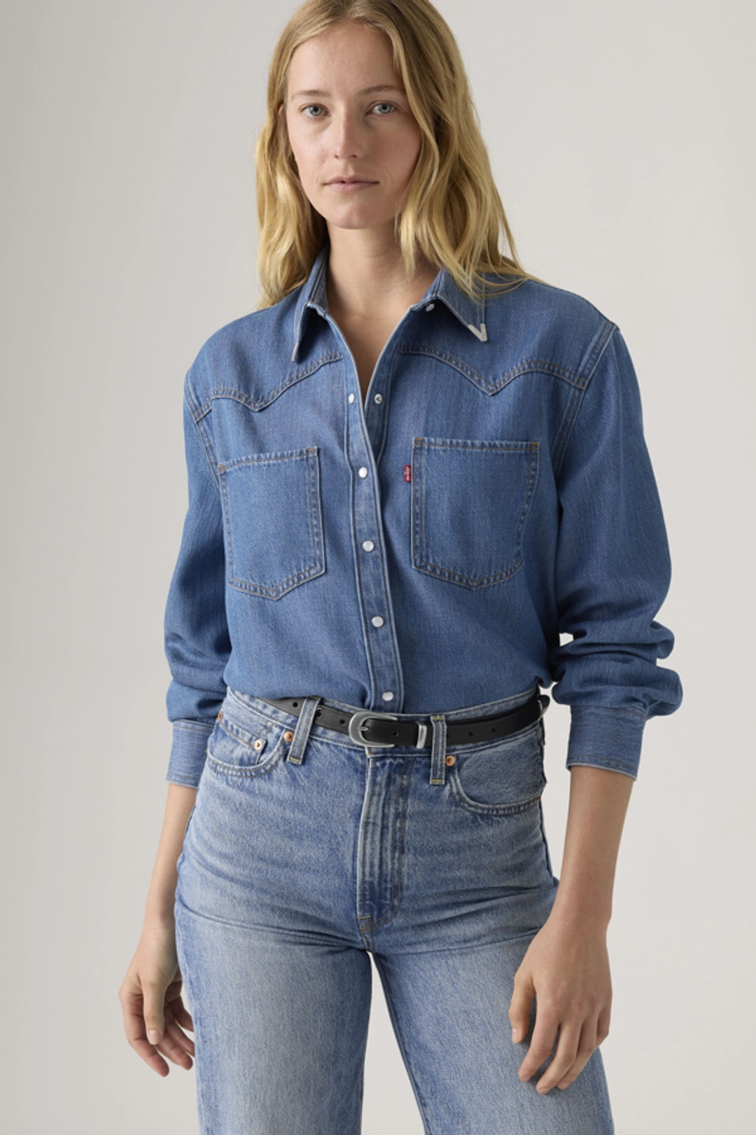 Levi's Chemise Western Teodora - Femme - Noir / Chipped Black Oyster Top - XS