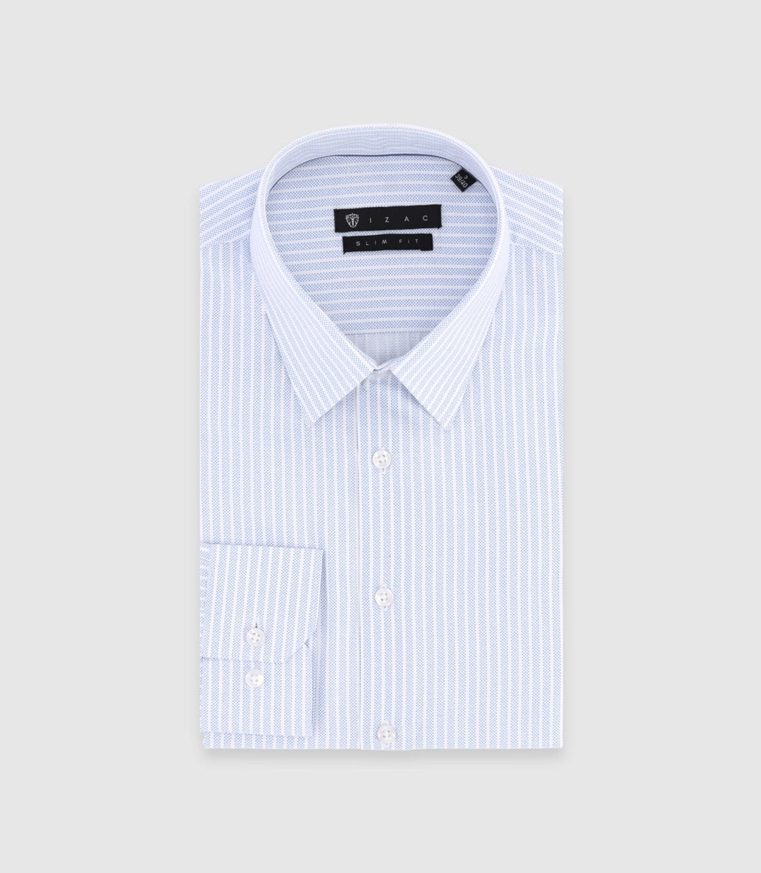 IZAC - Chemise slim à rayures bleu ciel PALY