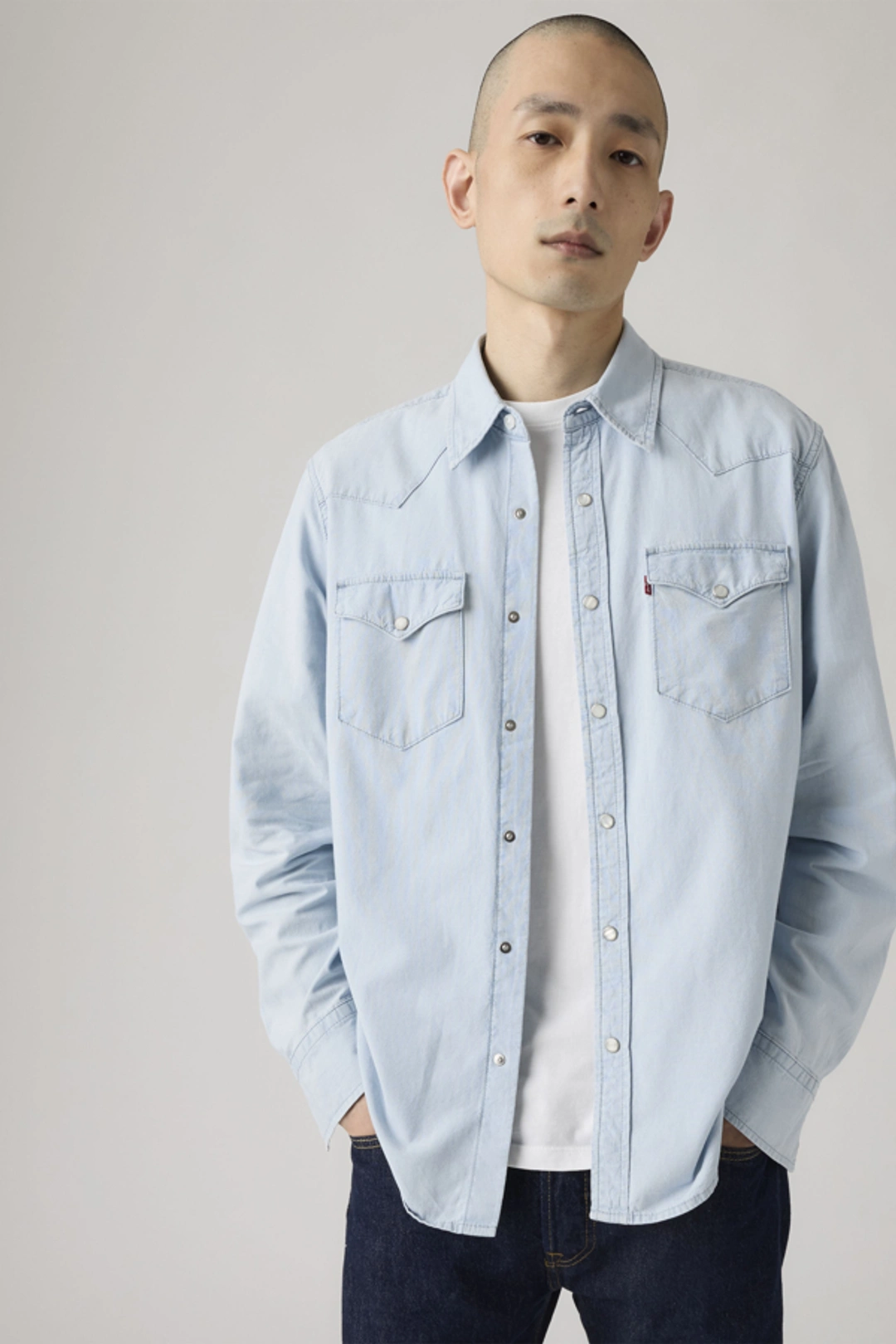 Levi's Chemise Western Coupe Standard Classique - Homme - Bleu / Indigo Stonewash - S