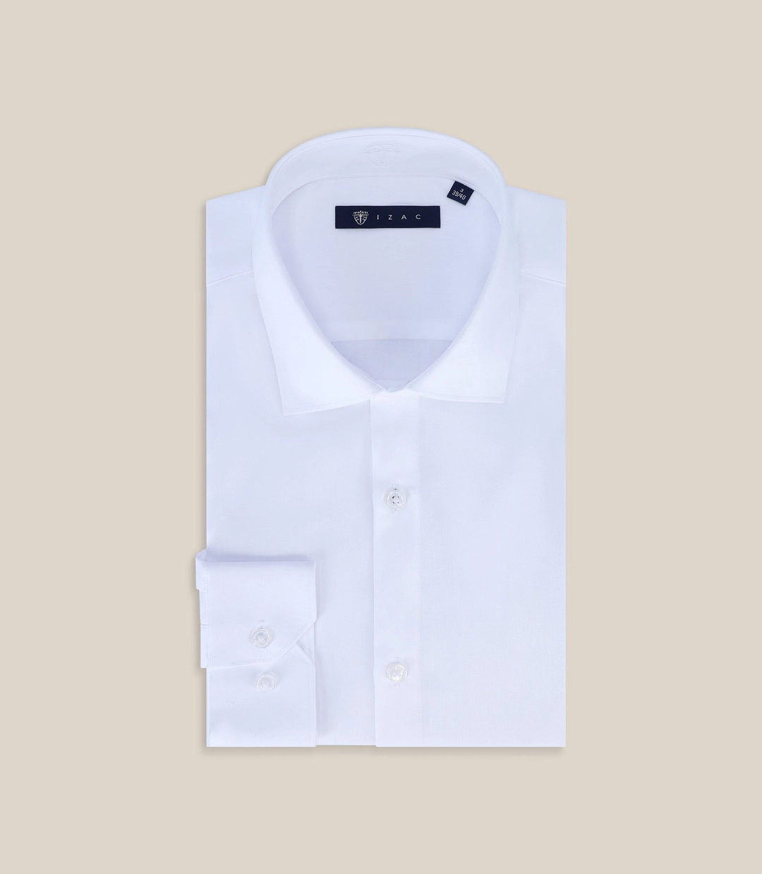 IZAC - Chemise ville en satin de coton blanche