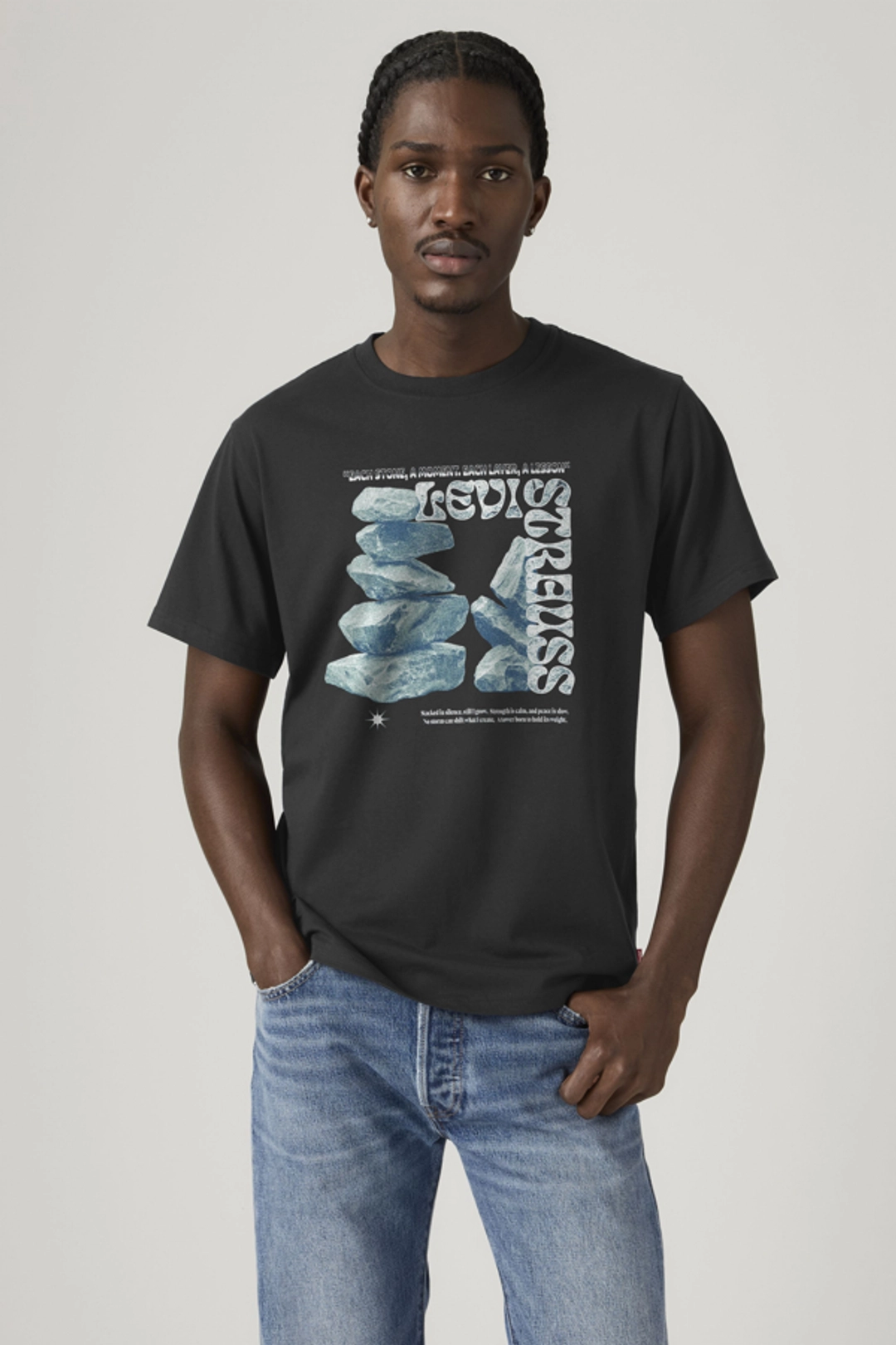 Levi's T Shirt Graphique Relaxed - Homme - Noir / Jet Black - 2XL