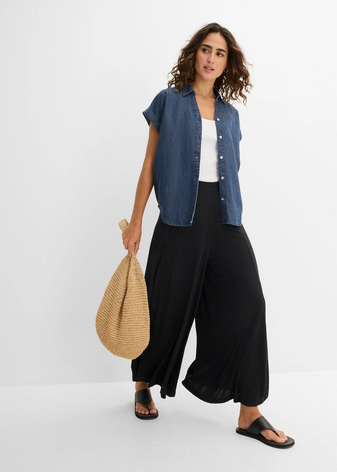 Jupe-culotte en jersey, jambes larges - 2