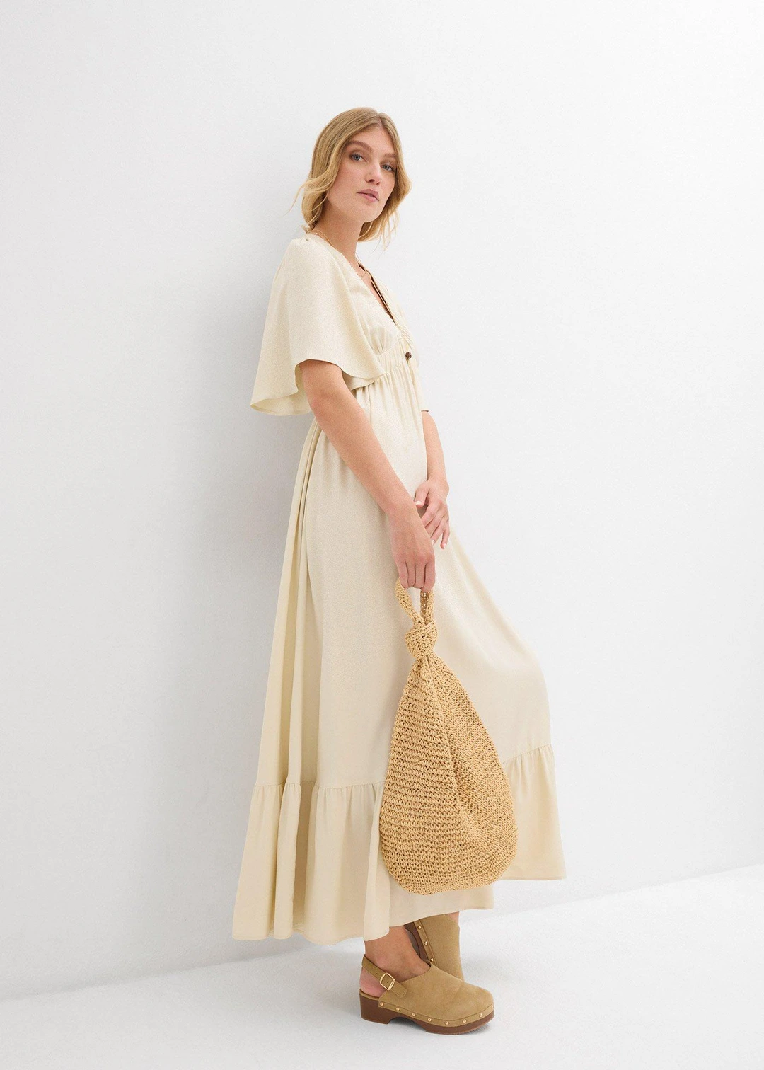 Robe longue en viscose fluide