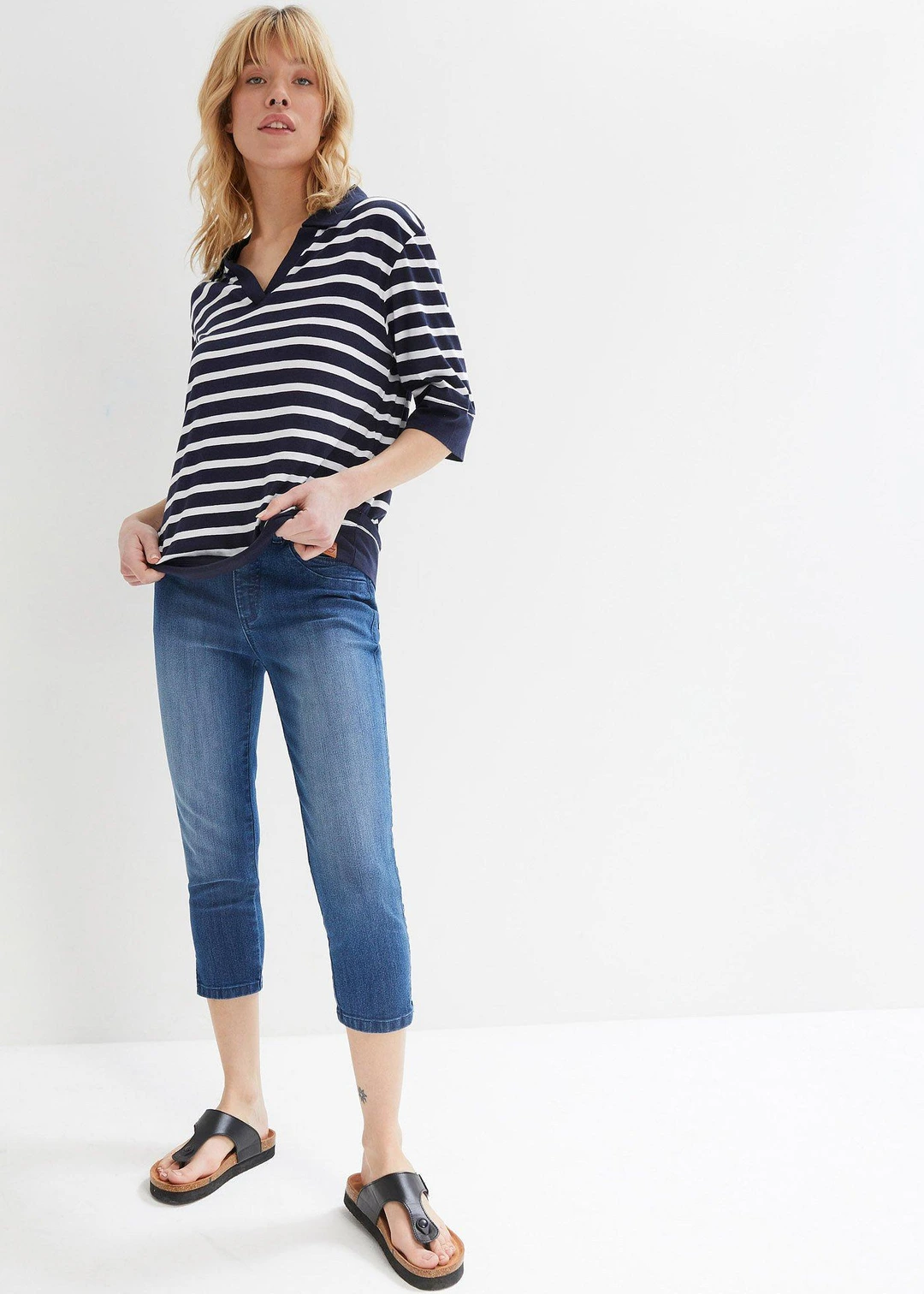 Lot de 2 jeans slim, longueur 3/4, taille mi-haute - 2