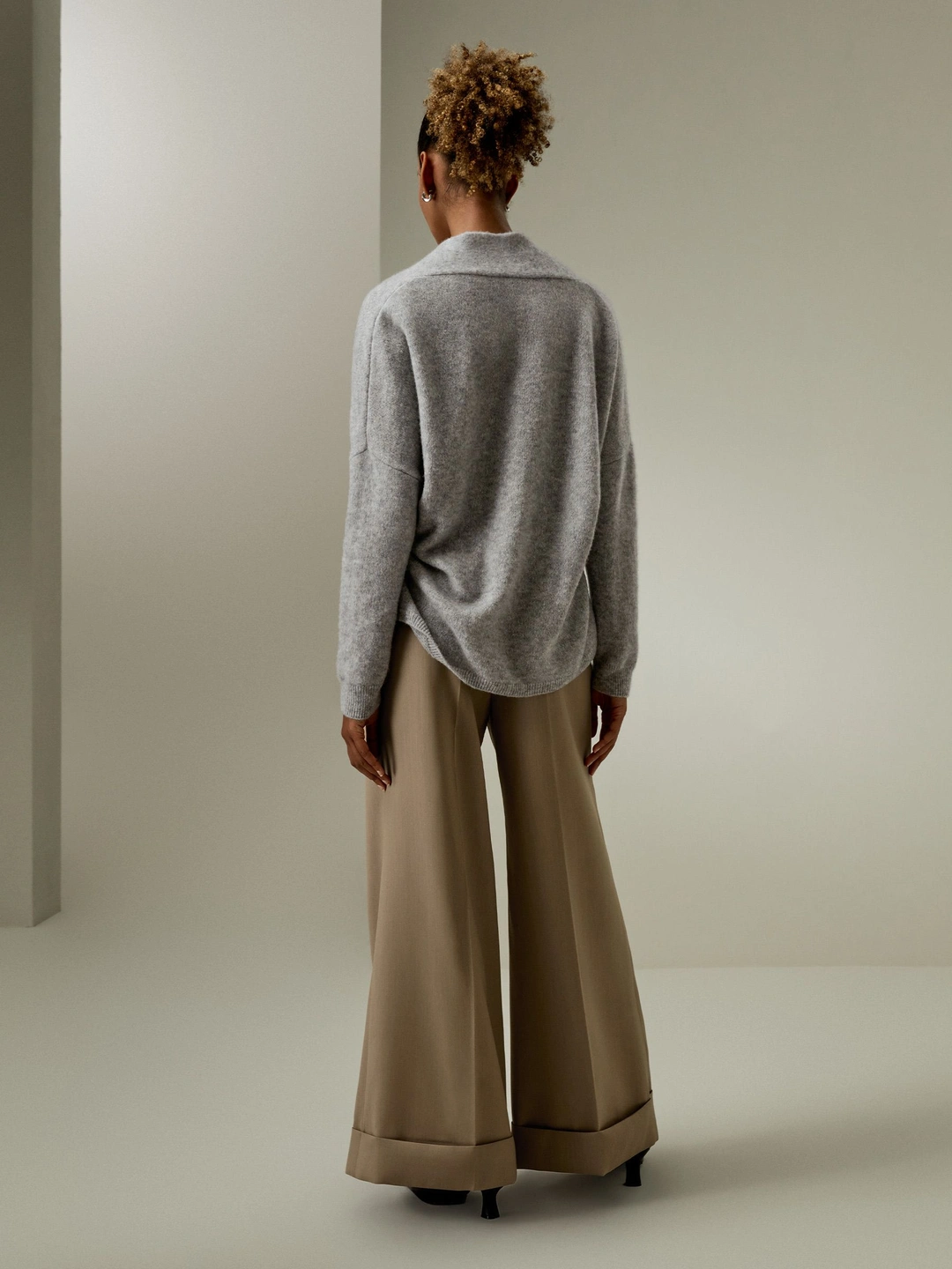 LILYSILK Cardigan En Tricot Devant Cache-Cœur Charme Classique Offrant Chaleur Tout En Restant Délicieusement Léger Gris Xl