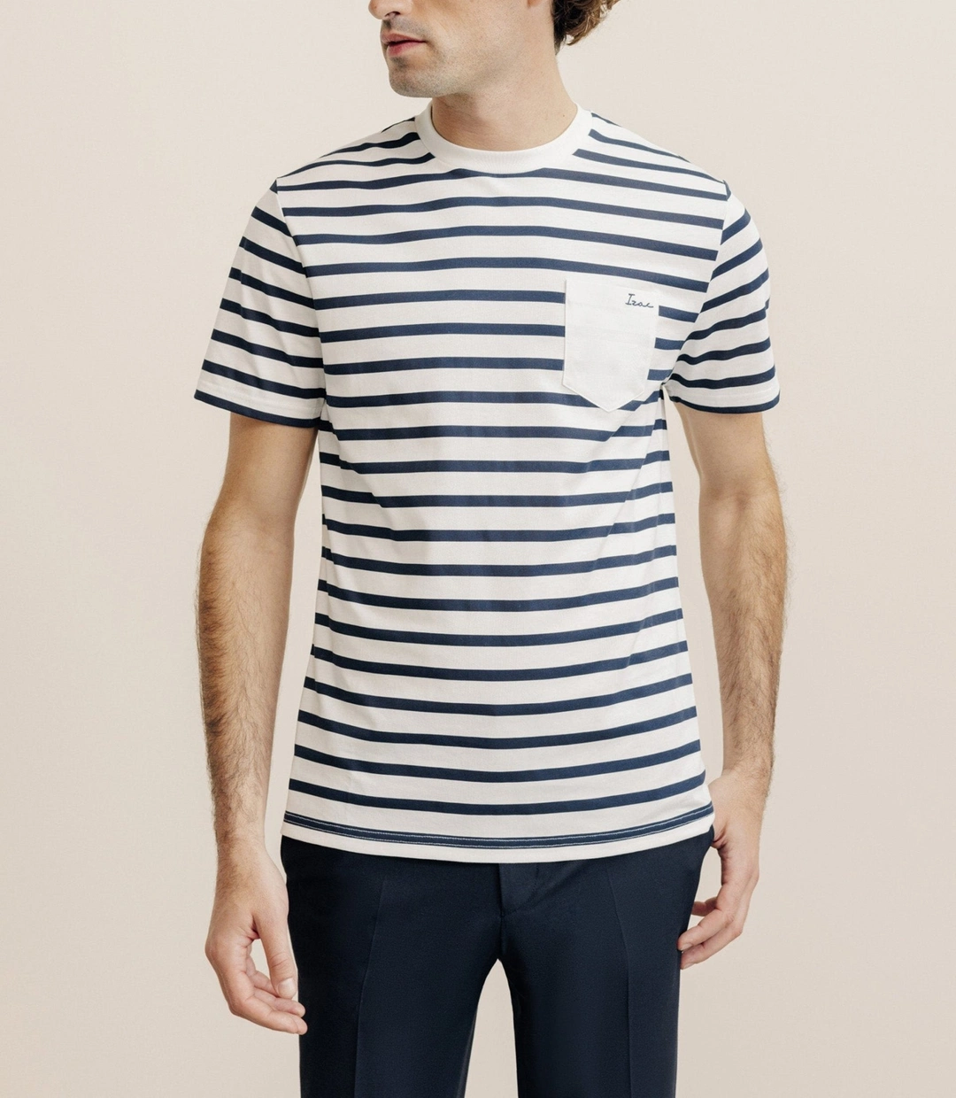 IZAC - T-shirt marinière marine