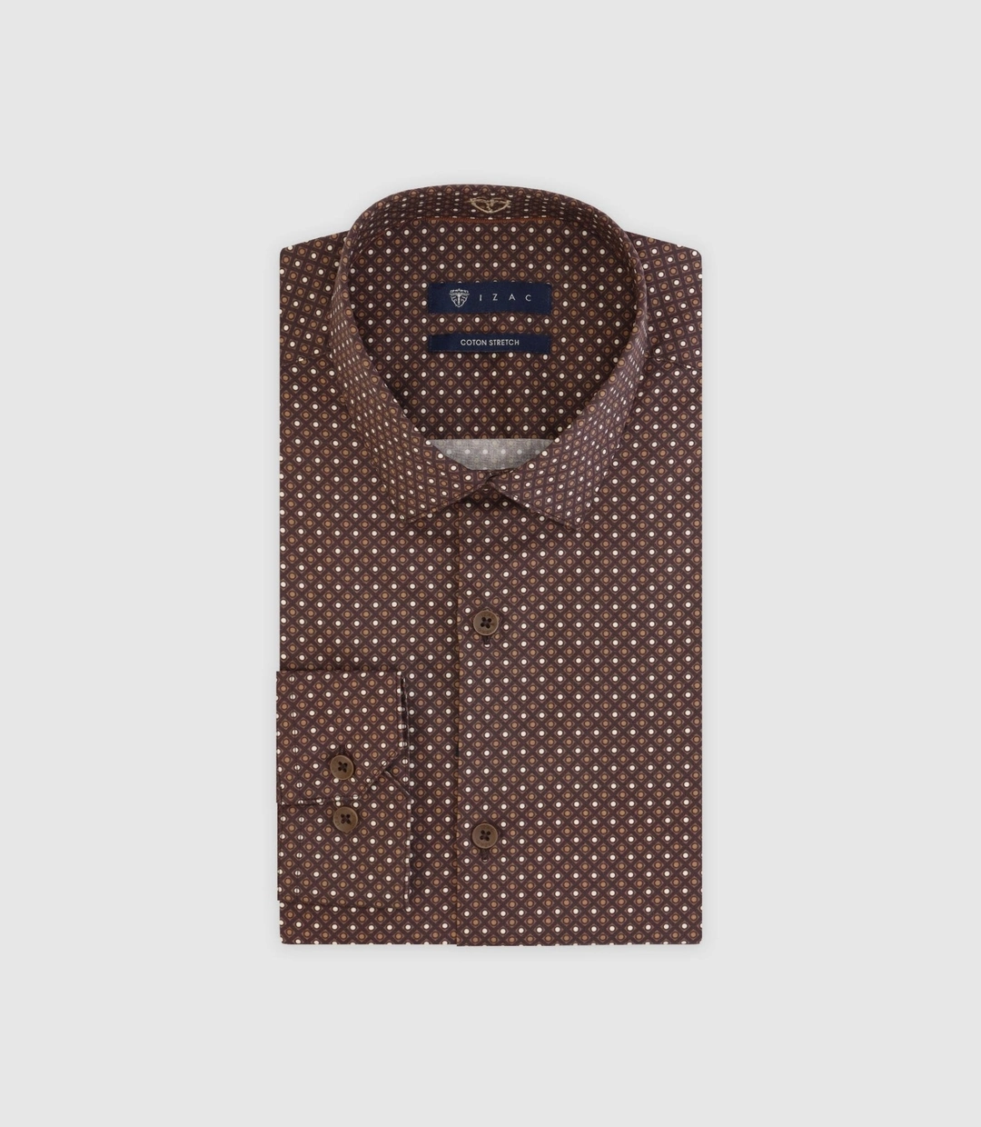 IZAC - Chemise à pois marron