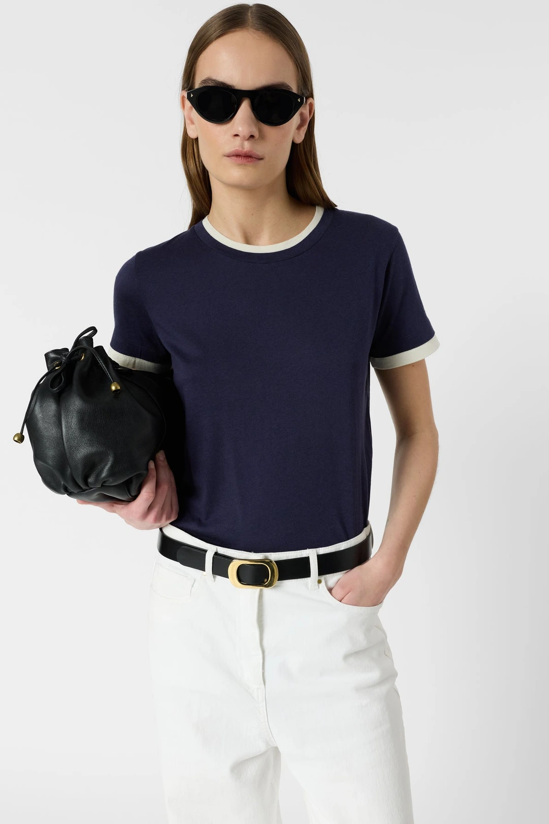 T-shirt en coton et modal - MIRABEL - Marine - 2