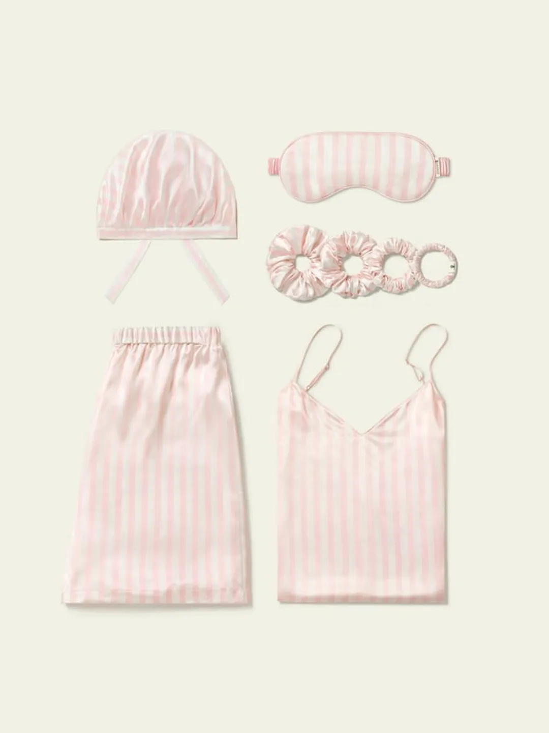 LILYSILK Ensemble femme en soie 19 mommes rose rayé – Caraco & short Saint-Valentin