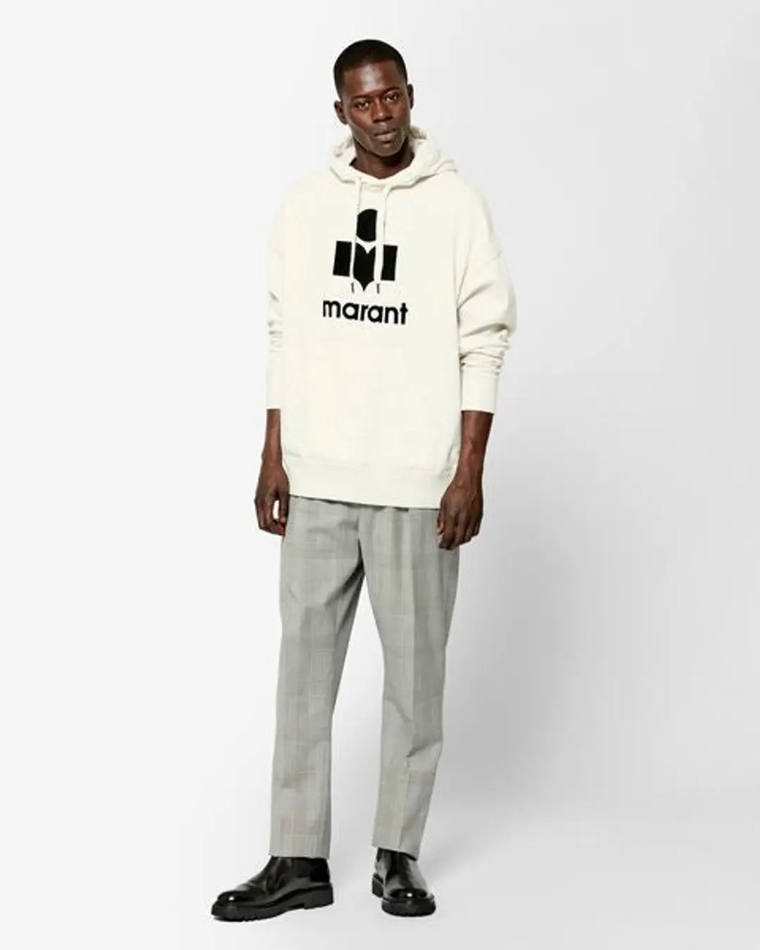 Sweatshirt Oversize A Capuche Logo Miley - Homme - Écru - Taille XL - 4