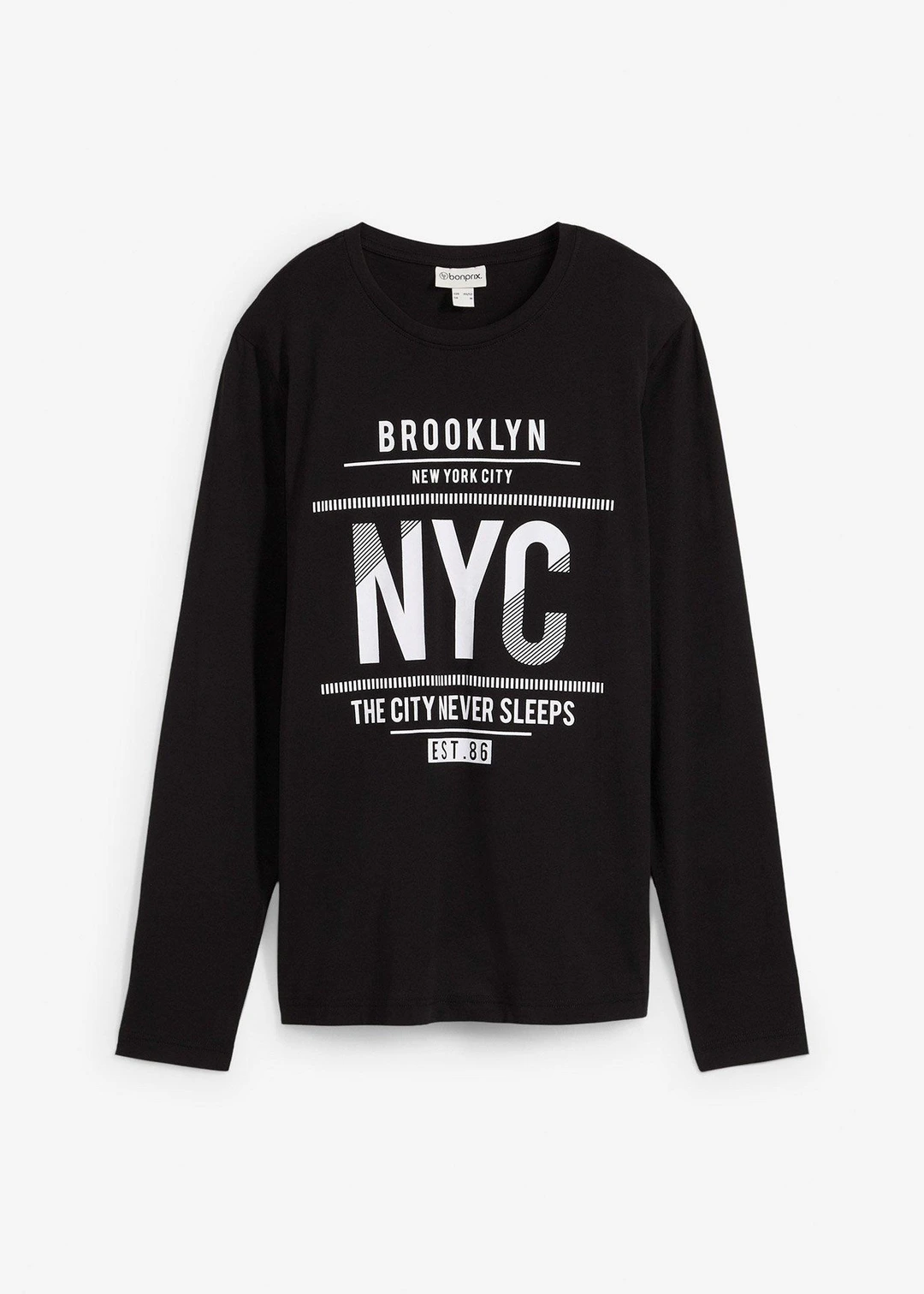 T-shirt manches longues 100% coton, slim