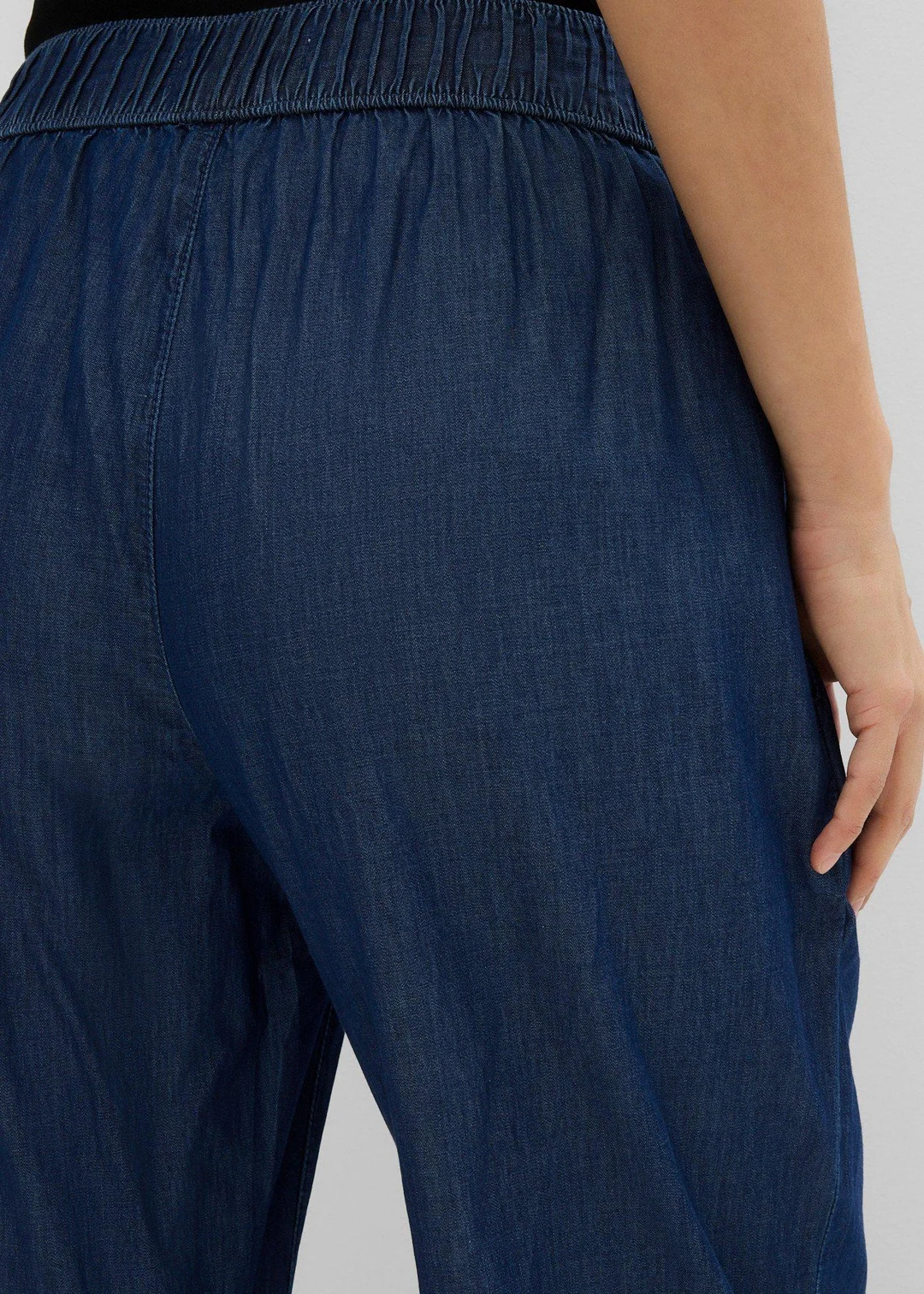 Jean large, taille haute, cropped