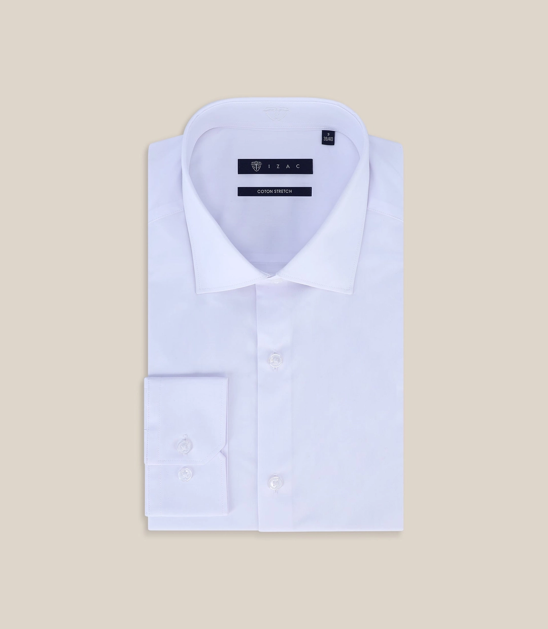 IZAC - Chemise ville satin de coton blanc