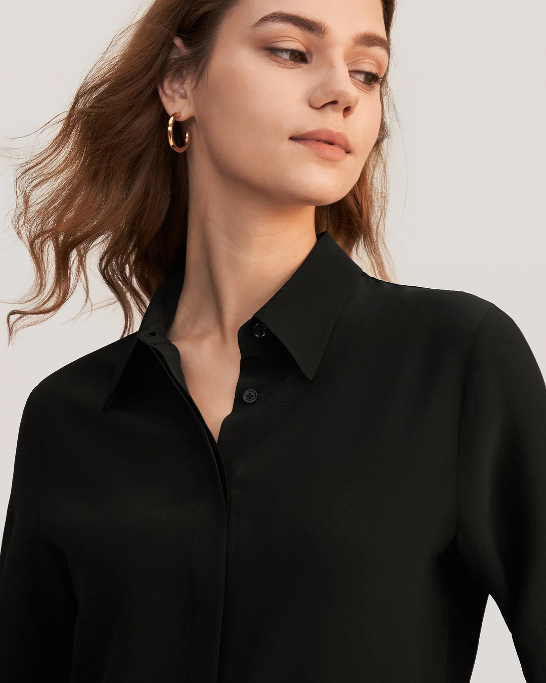 LILYSILK Chemisiers Soie Femme Style De Base Crêpe De Soie, Chemise Basique Léger Et Respirant Chemises Blanc