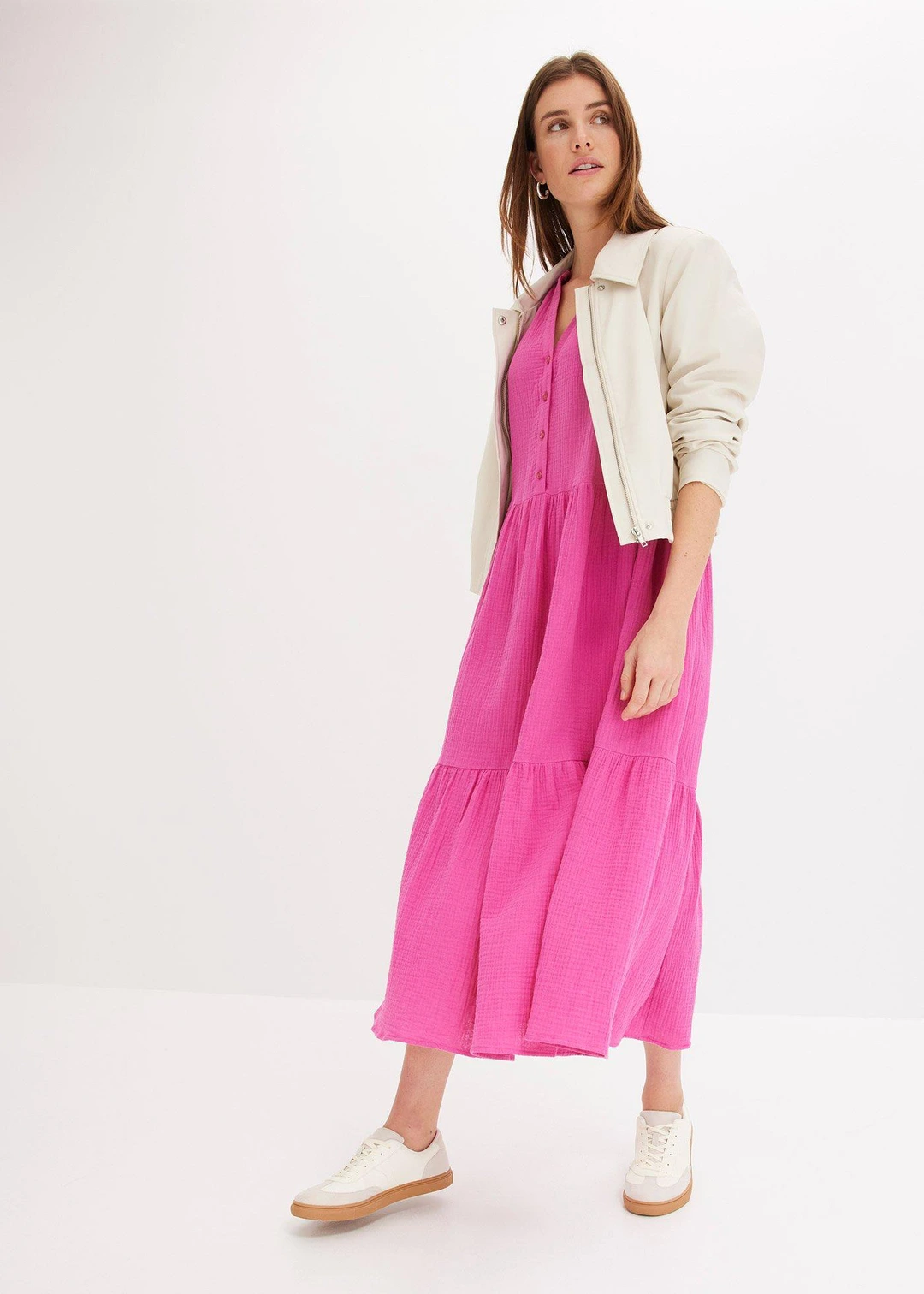 Robe longue en gaze de coton douce