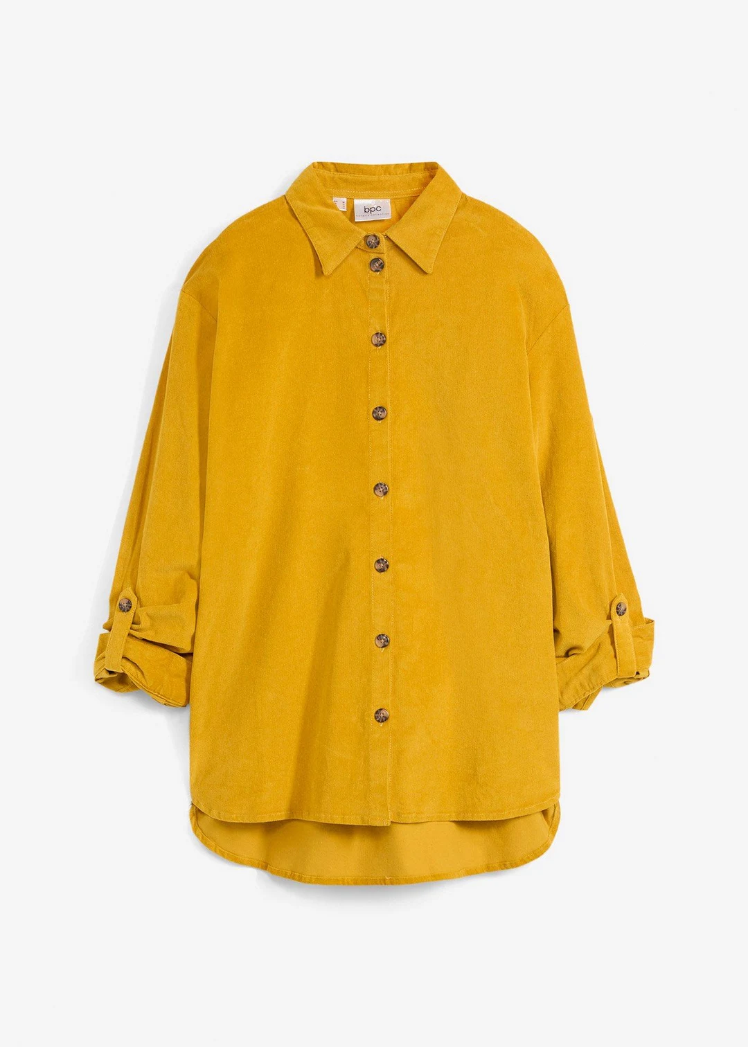 Chemise en velours côtelé avec fentes sur le côté