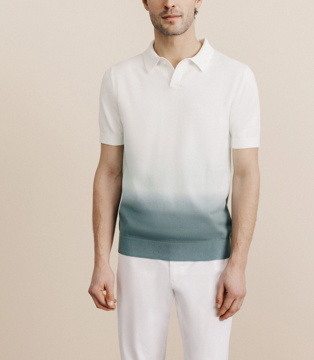 IZAC - Polo en maille dégradé vert