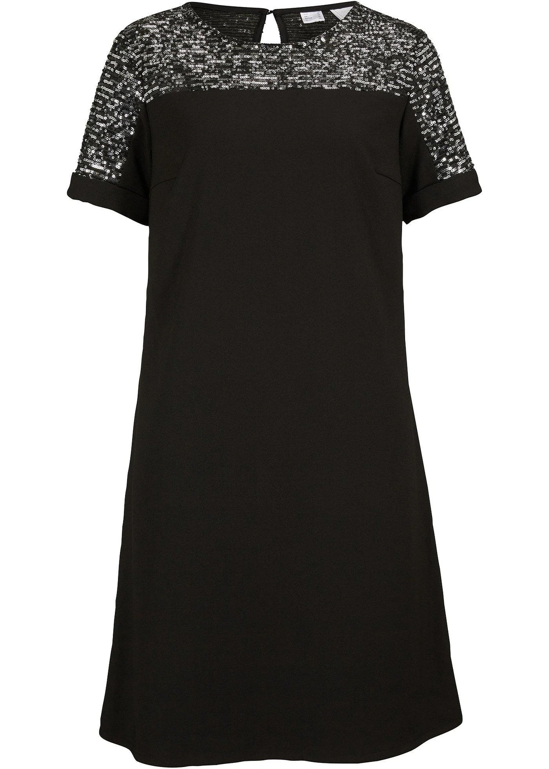Robe courte avec empiècement à sequins