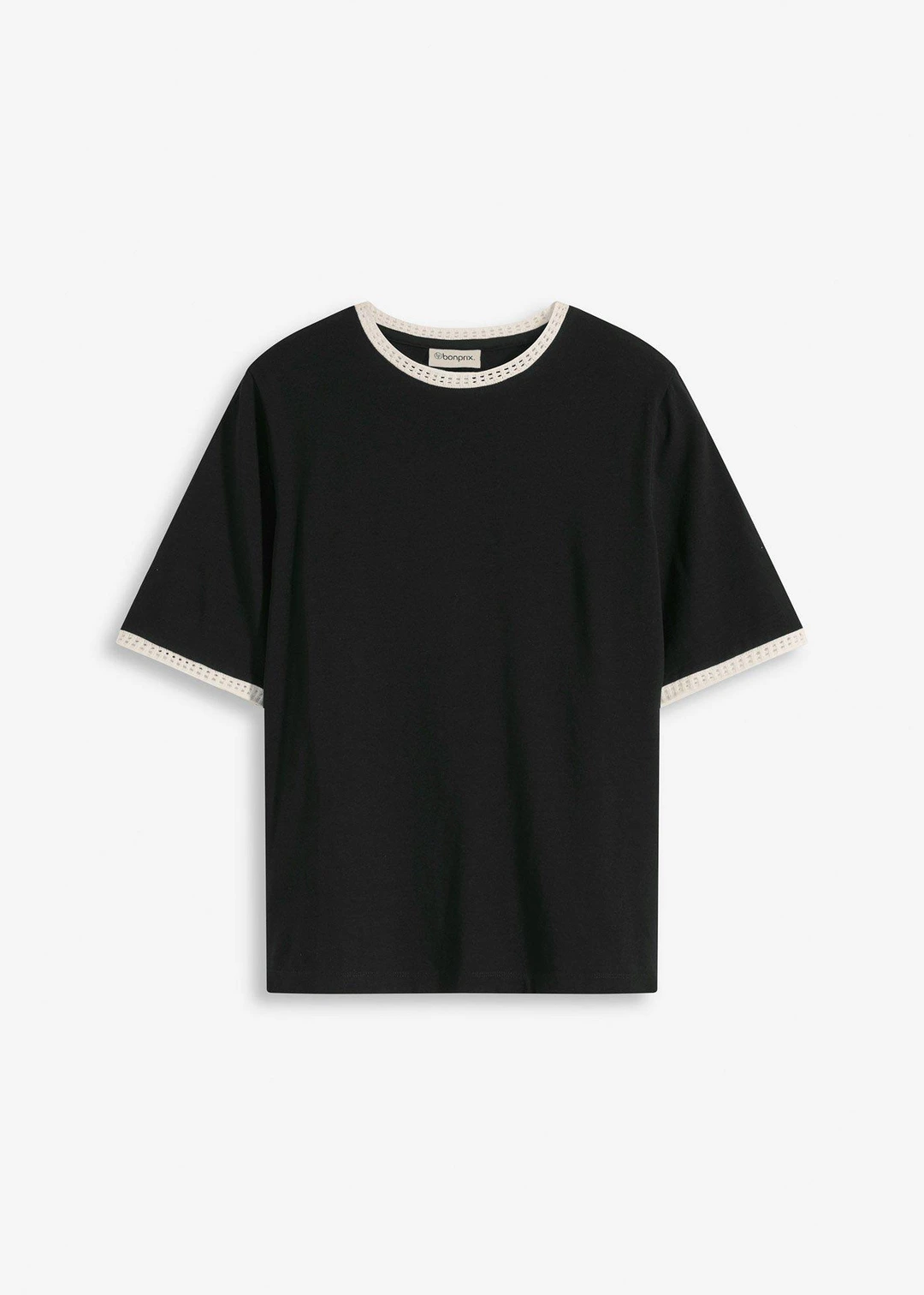 T-shirt à liserés en dentelle