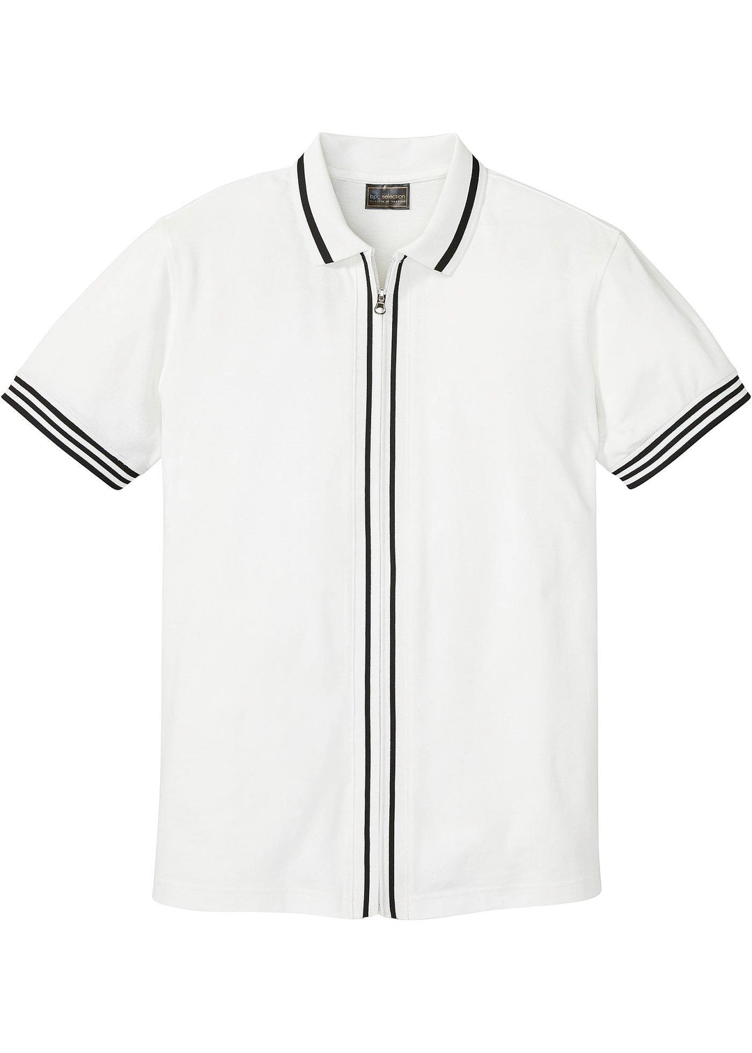 Polo zippé en maille piquée 100% coton
