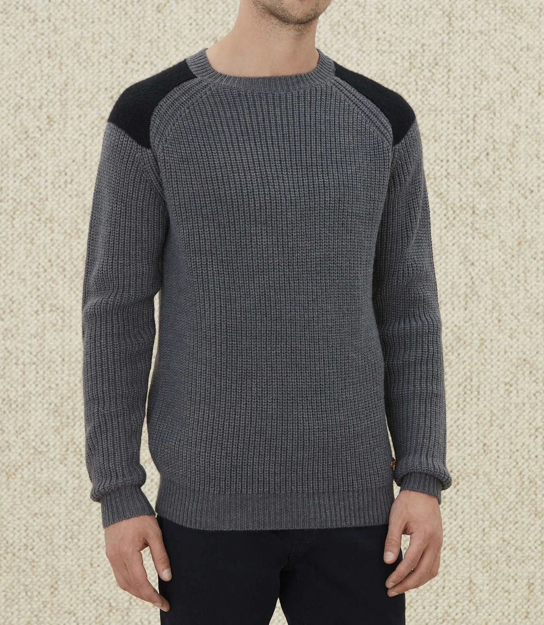 IZAC - Pull à empiècements gris ''Lucas''