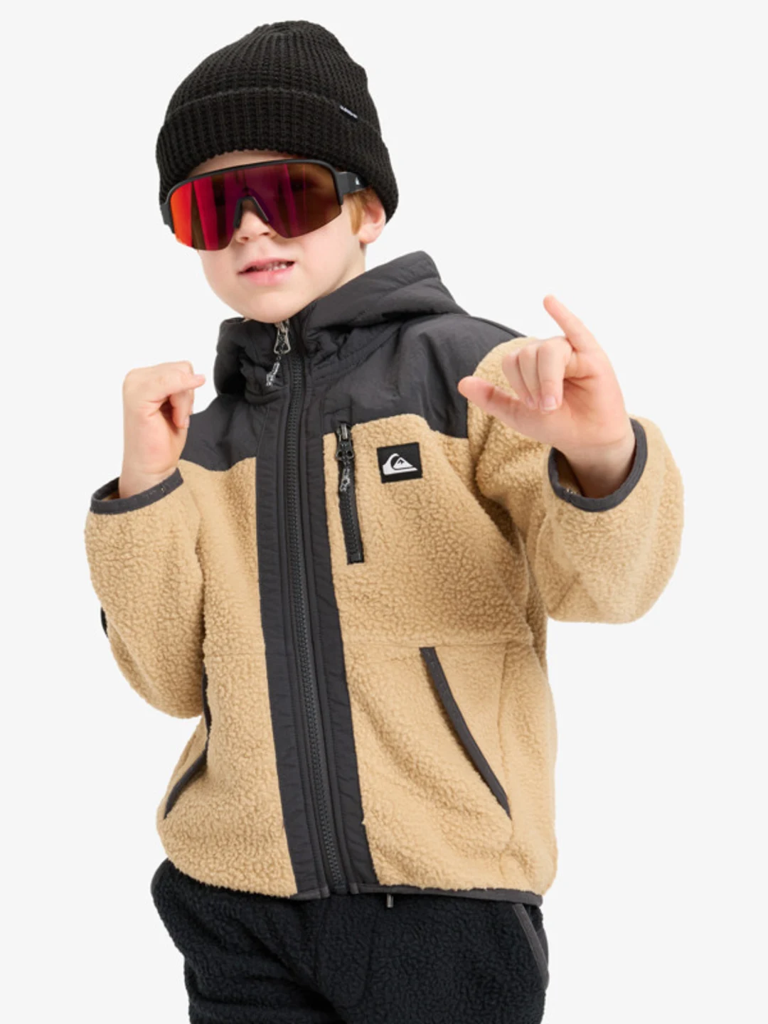 Back To S School - Sweat à capuche zippé Marron Garçon