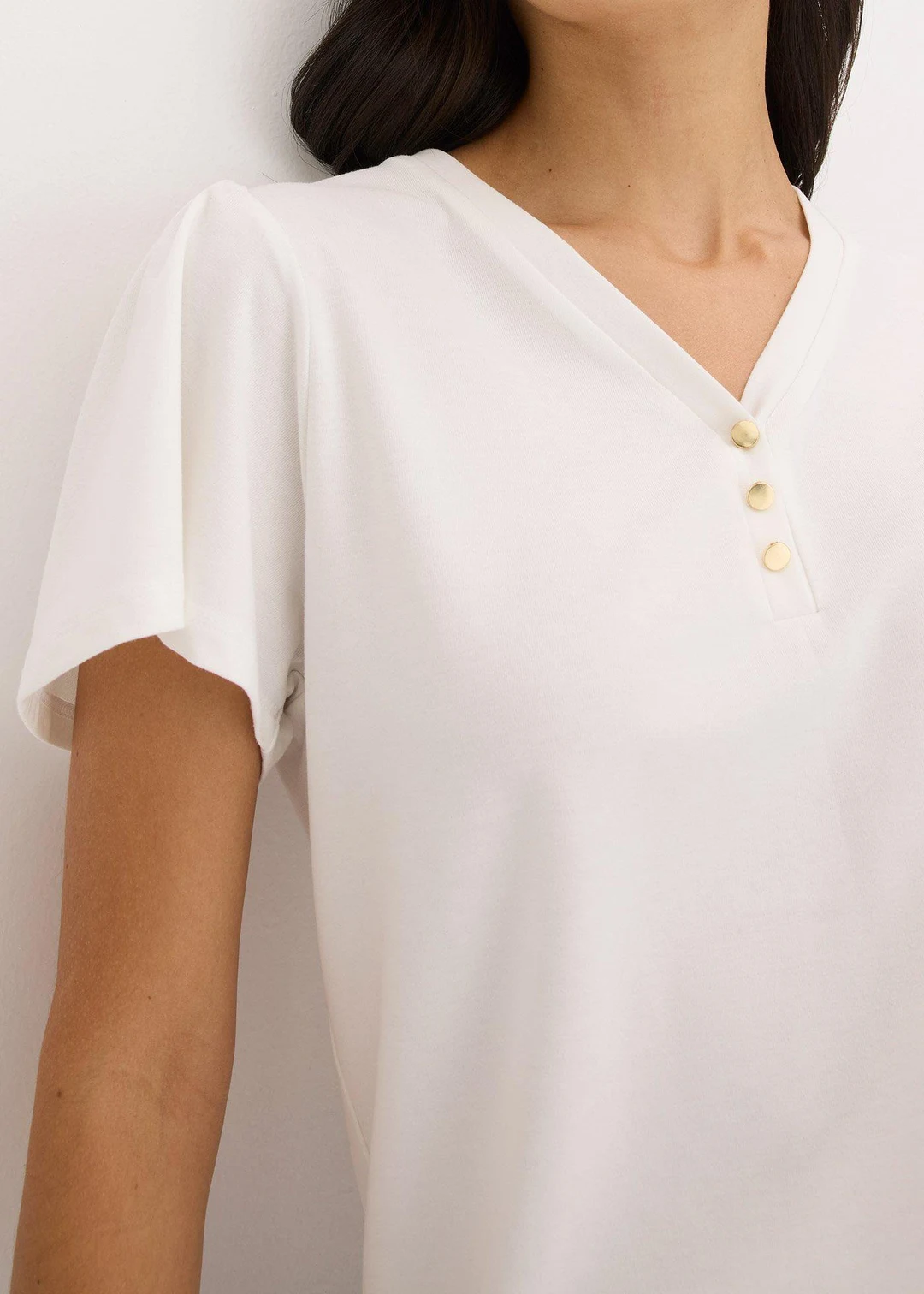 T-shirt à col boutonné
