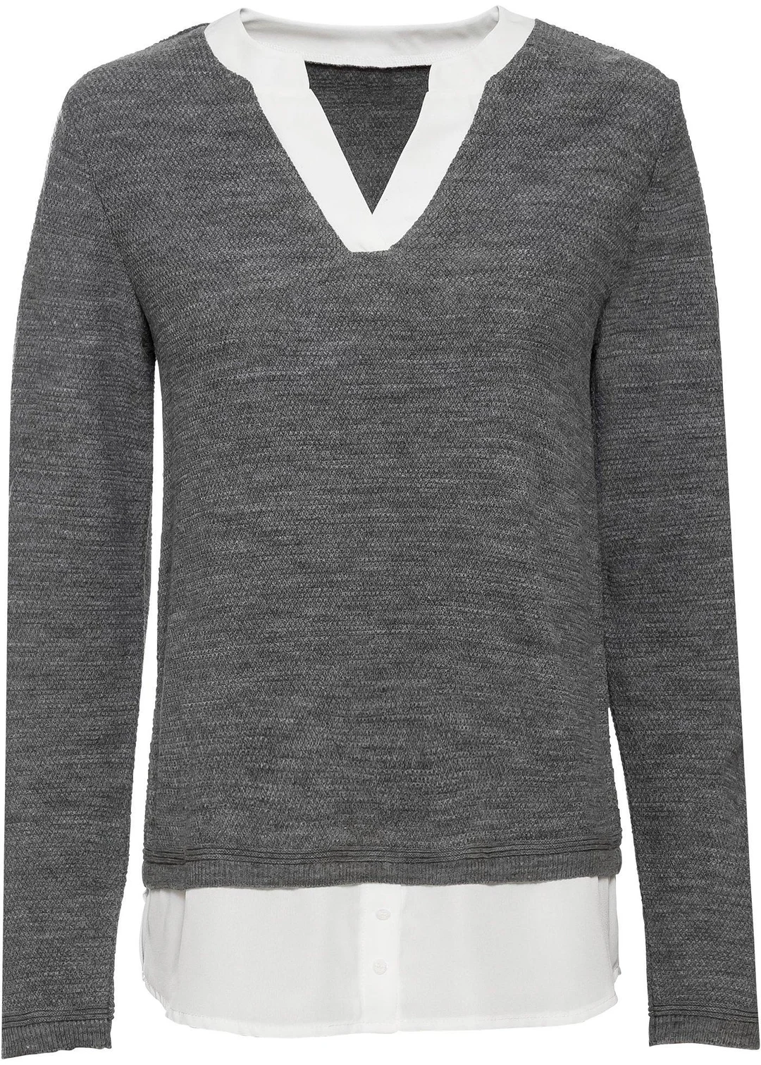 Pull en fine maille avec empiècement chemisier