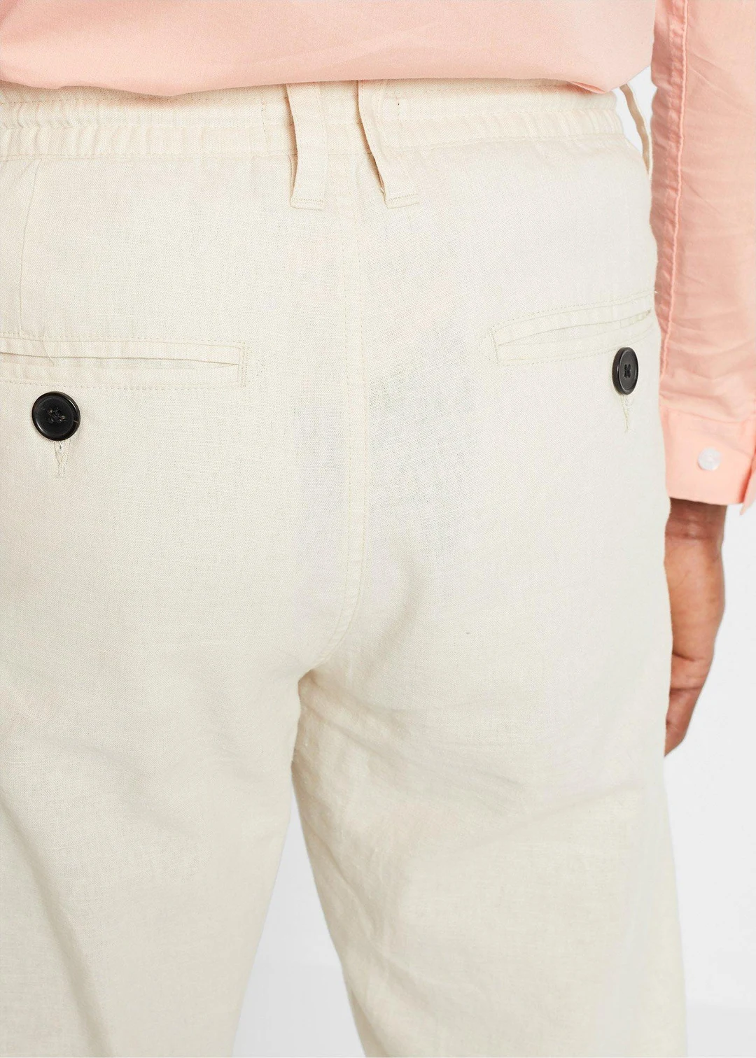Pantalon jogger droit en lin mélangé, loose - 3