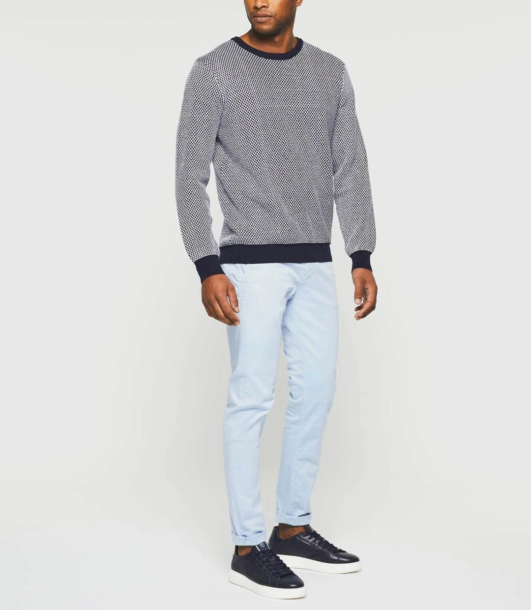IZAC - Pull col rond bleu marine ''Damian''