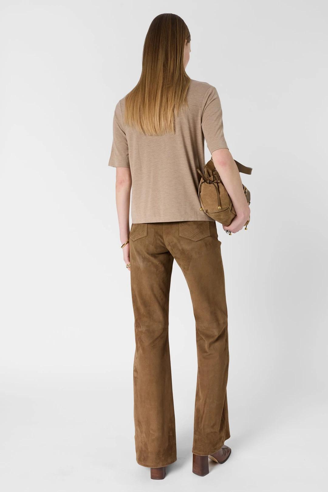 T-shirt V fluide - MALVINE - Caramel