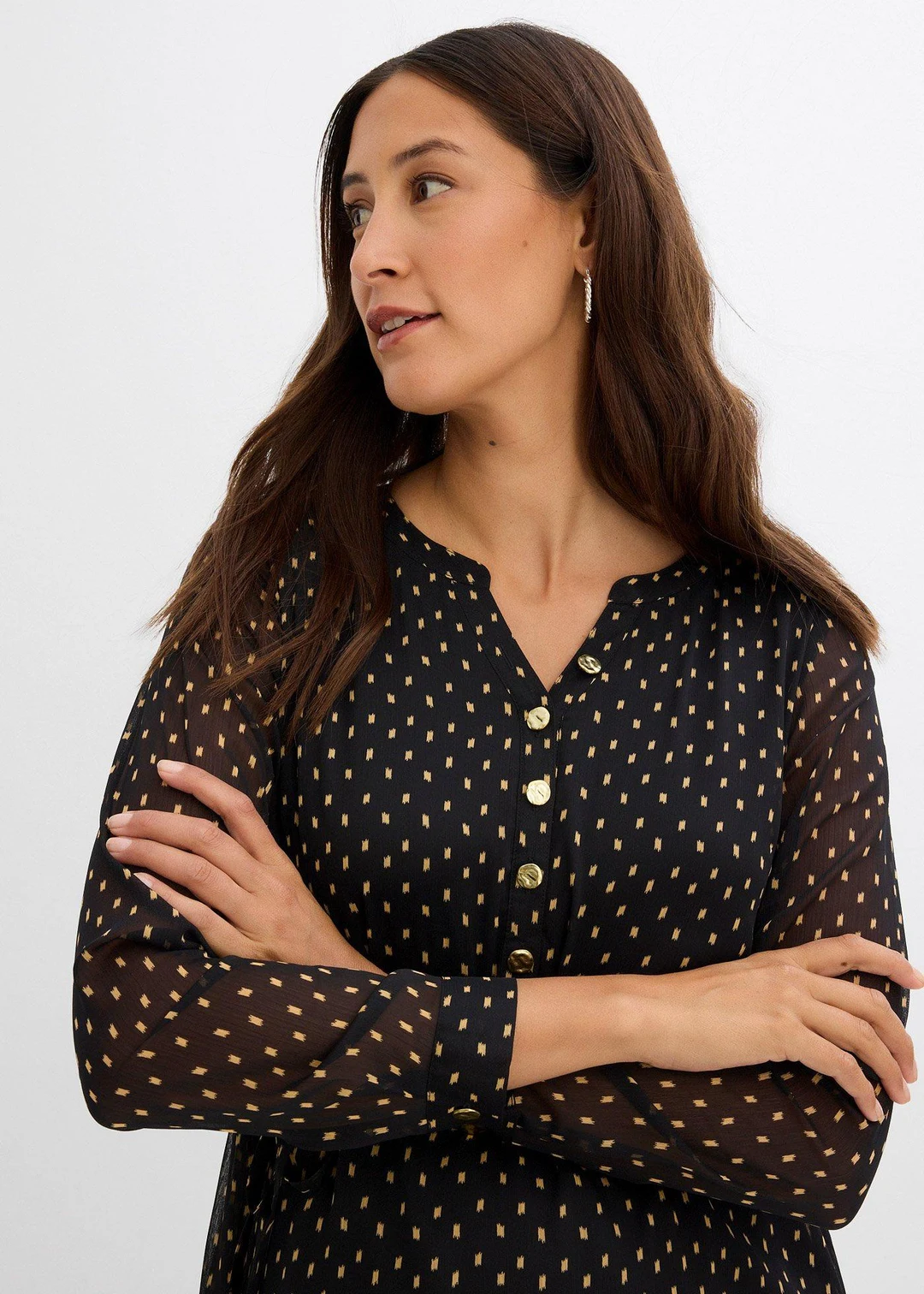 Robe de grossesse et d’allaitement en voile imprimé - 3