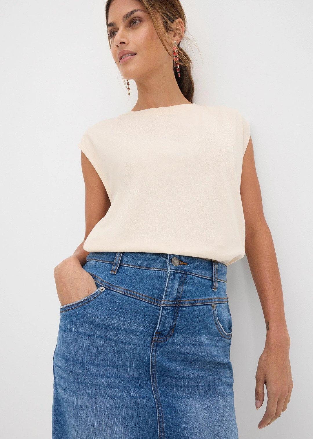 Jupe en jean extensible - 3