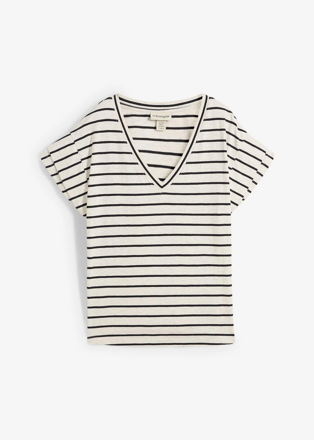 T-shirt rayé à manches volantées