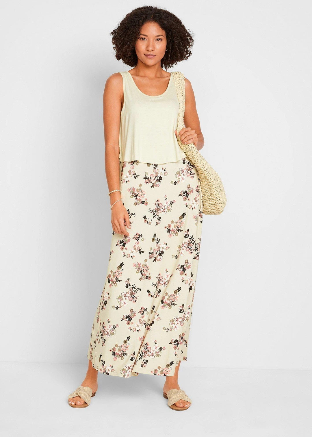 Robe longue en jersey viscose