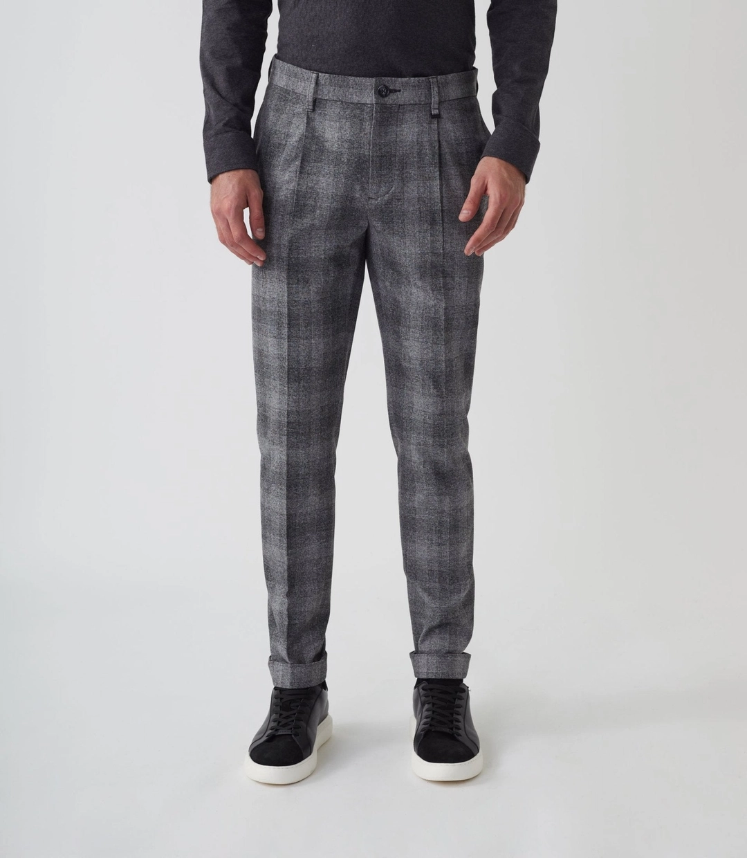 IZAC - Pantalon de ville en laine gris clair ''Malice''