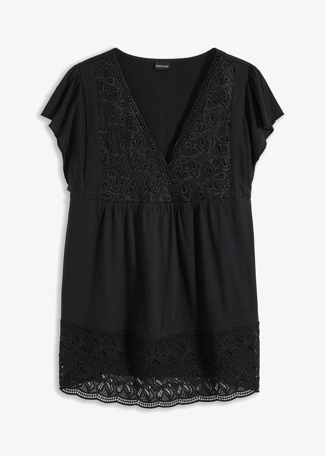 T-shirt avec décolleté en dentelle