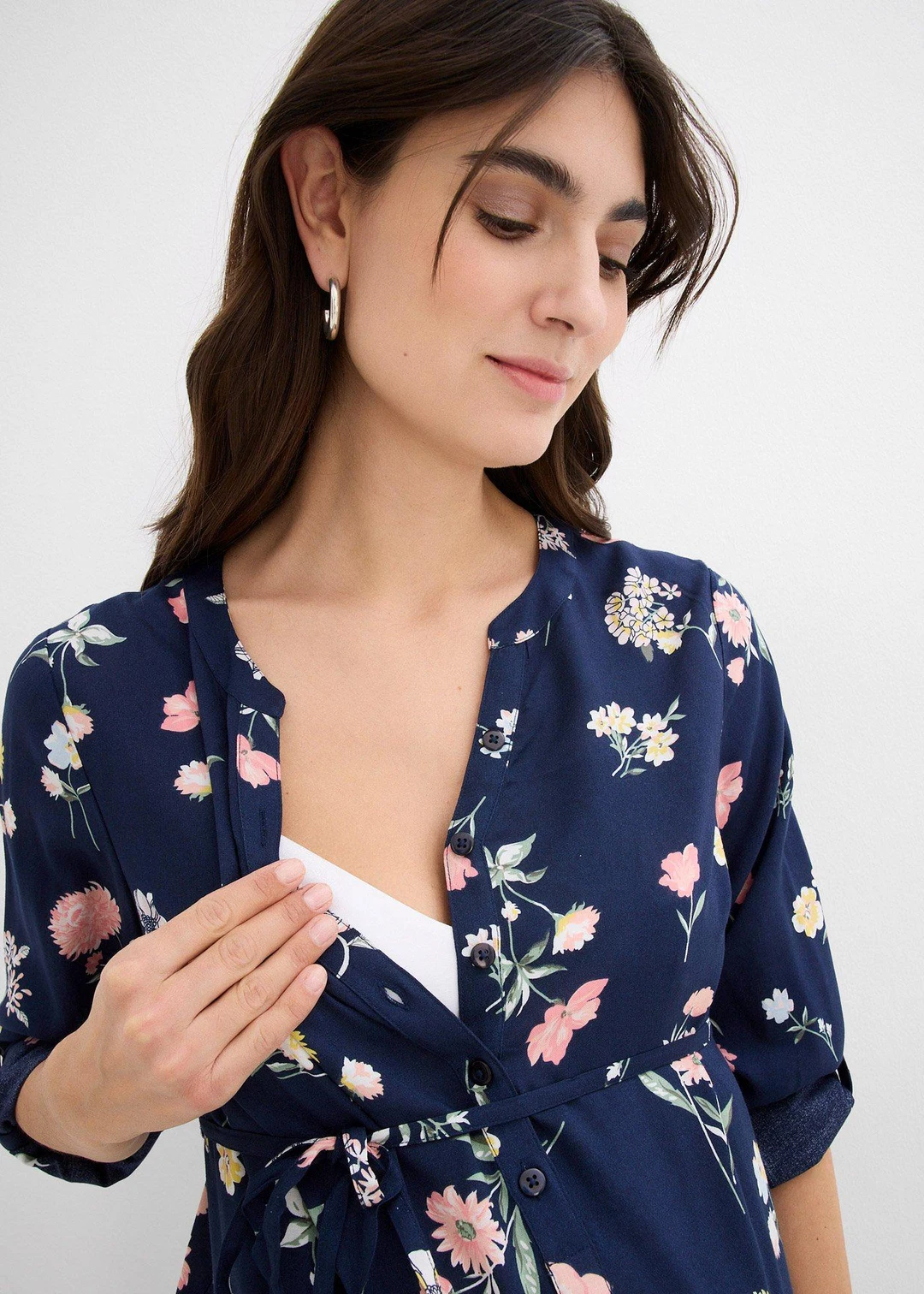 Robe blouse 2en1 de grossesse et d'allaitement en viscose - 3